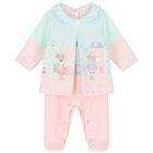 Baby Girls Pink & Blue Mouse Babygrow, 1, hi-res